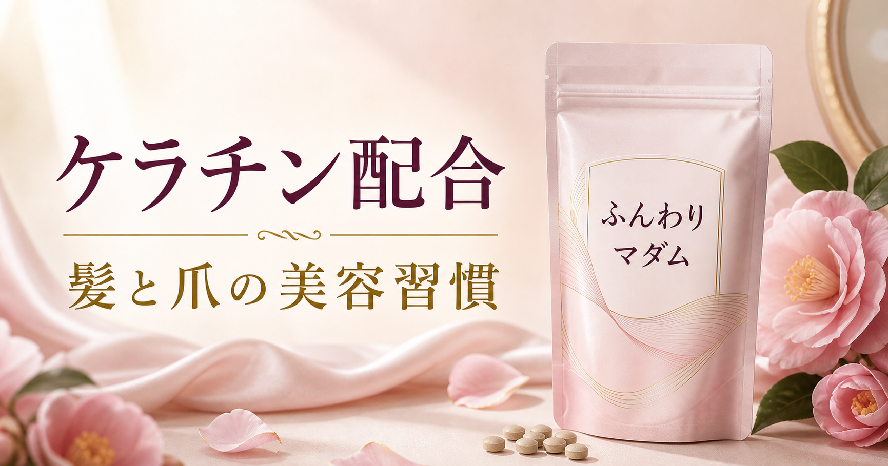「ふんわりマダム」を紹介|ケラチン・亜鉛配合の美髪サプリ