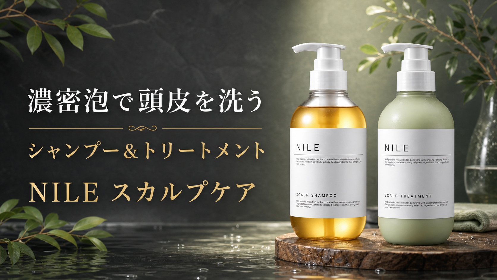 NILEスカルプシャンプー&トリートメントセット|濃密泡の頭皮ケアを紹介