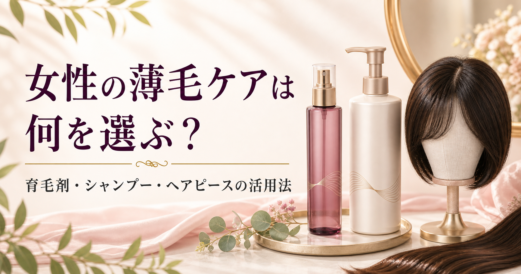 女性の薄毛ケアは何を選ぶ？育毛剤・シャンプー・ヘアピースの活用法